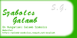 szabolcs galamb business card